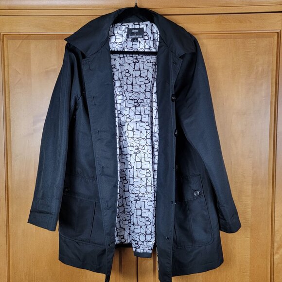 dennis basso Jackets & Blazers - Dennis by Dennis Basso Black Hooded Trench Coat - L